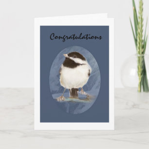 Carte Oiseau fait sur commande de Chickadee d'aquarelle