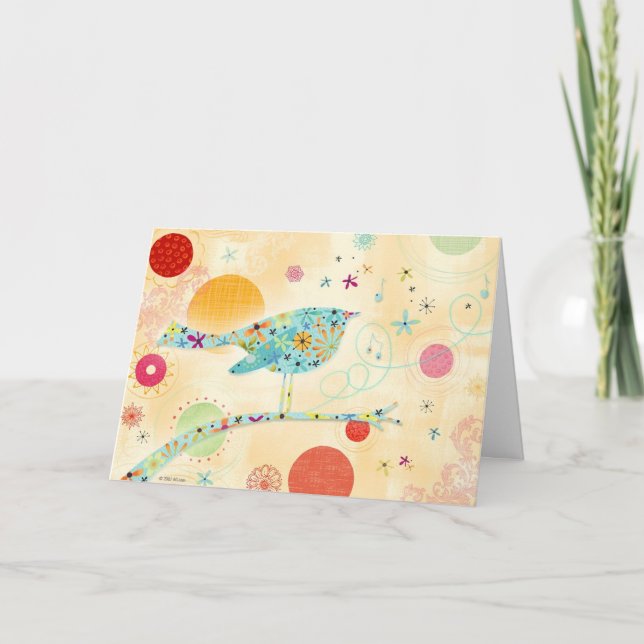 Carte Oiseau heureux (Devant)