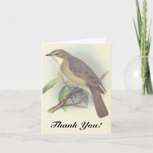 Carte Oiseau perché sur une branche d'arbre, "Merci !"