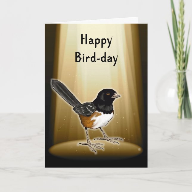 Carte Oiseau sous les projecteurs, Joyeuse fête des oise (Devant)