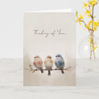 Oiseaux à l'aquarelle sur une branche Pensées pour