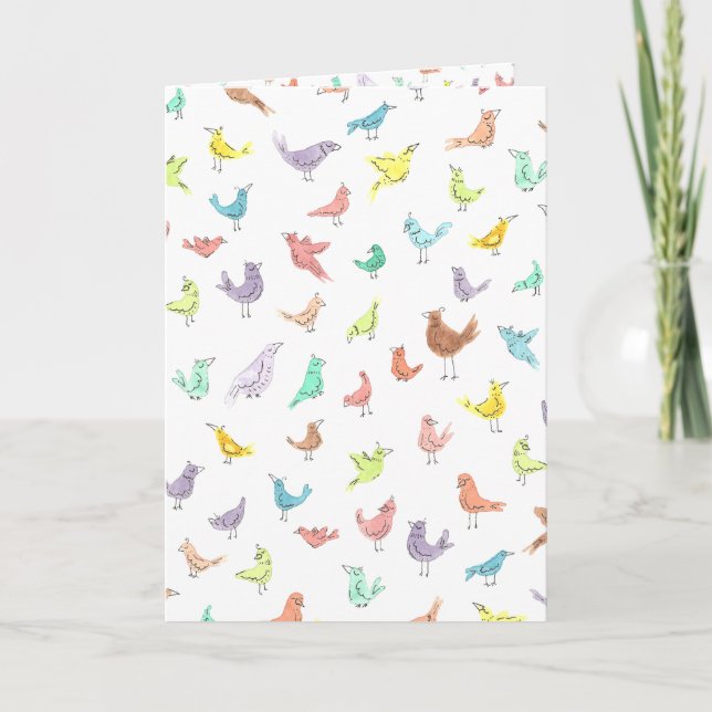 Carte Oiseaux avec des attitudes vides (Devant)