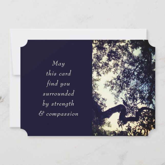 Carte Oiseaux bleus de minuit Arbres Sympathie Bereaveme (Devant)