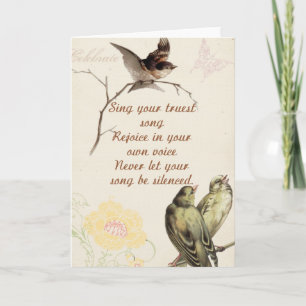Carte Oiseaux chanteurs motivationnels