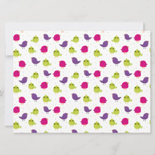 Carte Oiseaux colorés mignons