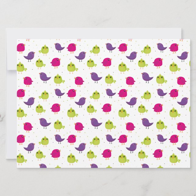 Carte Oiseaux colorés mignons  (Devant)