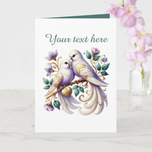 Carte Oiseaux d'amour mignons Mariage ajouter texte