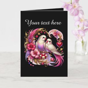 Carte Oiseaux d'amour mignons Mariage ajouter texte 