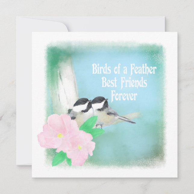 Carte Oiseaux d'une plume Meilleurs amis pour toujours (Devant)