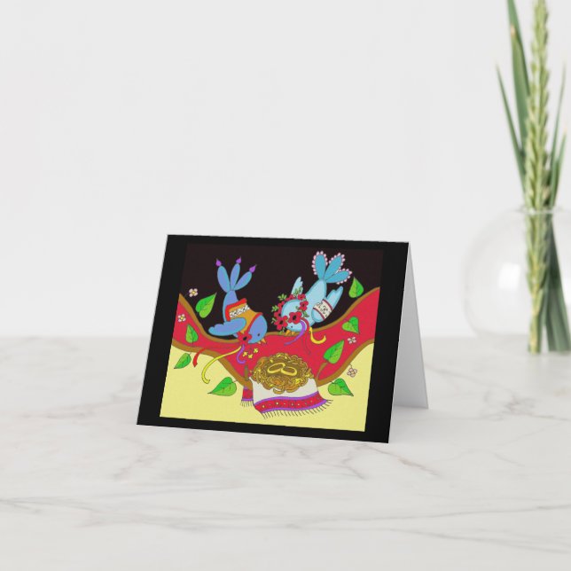 Carte Oiseaux mariages ukrainiens Folk Art (Devant)