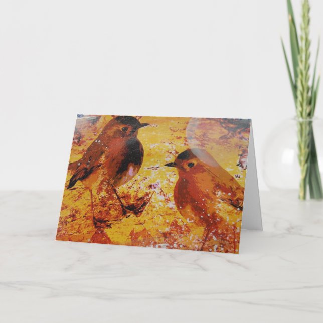 Carte Oiseaux Médias mixtes Anniversaire (Devant)