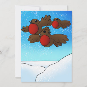 Carte Oiseaux Robin de Noël