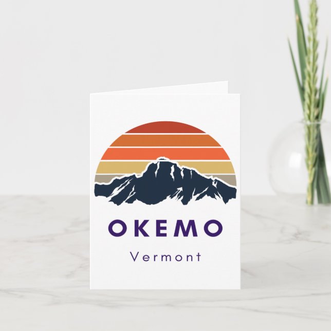 Carte Okemo Vermont Ski Snowboard Randonnées Cadeaux Pou (Devant)