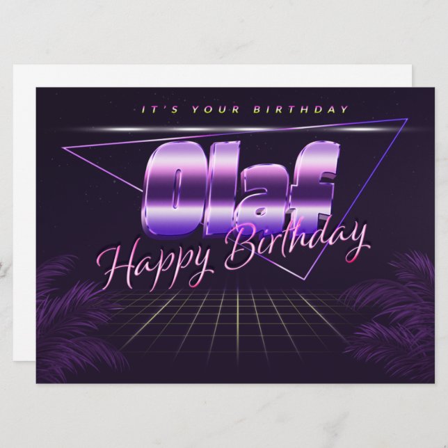 Carte Olaf Prénom Date de naissance (Devant / Derrière)