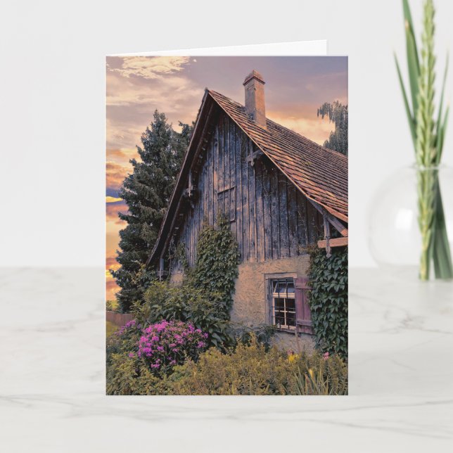 Carte Old European Home with sunrise (Devant)