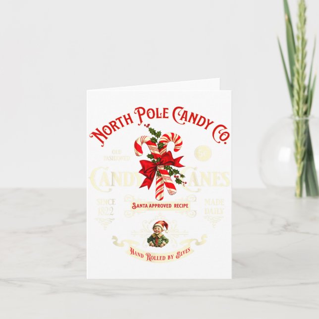 Carte Old Fashioned North Le Candy Cane Company Elf Chri (Devant)