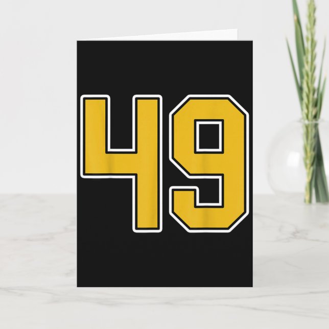 Carte Old Gold Black White Sports Number 49 Jersey Unifo (Devant)