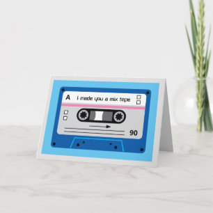 Carte Old Skool Dark Blue Cassette Mix Tape Greetings