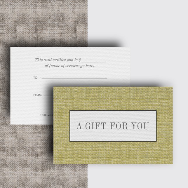 Carte Olive Green | Linge sobre élégant look chic (Créateur téléchargé)