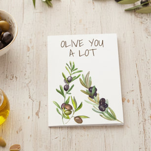 Carte Olive you A Lot mignon Pun Valentine love