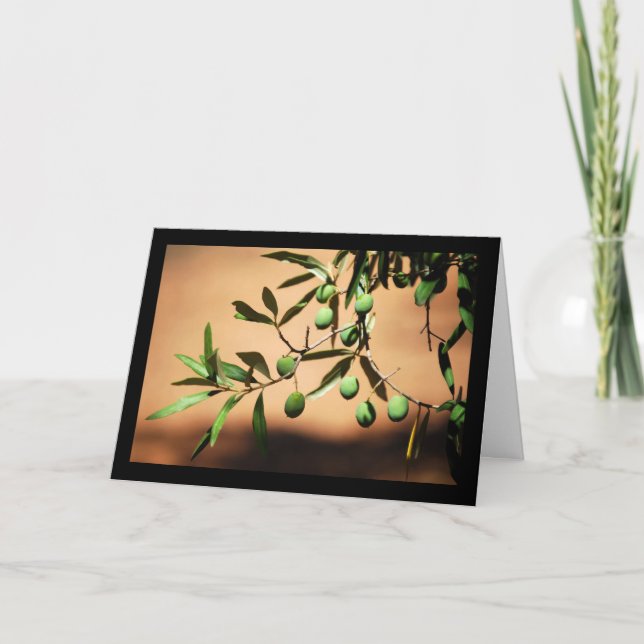 Carte Olives vertes sur une branche (Devant)