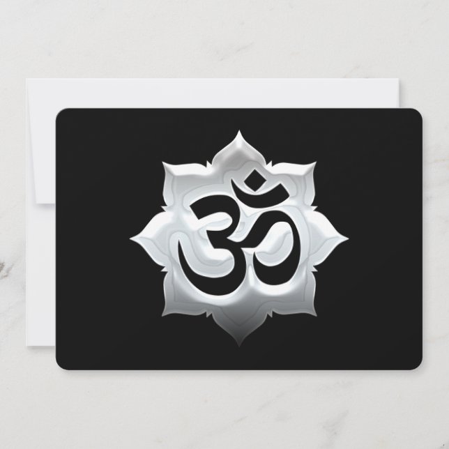 Carte OM Symbole Lotus Spiritualité Yoga Crest (Devant)