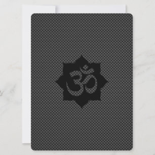 Carte OM Symbole Lotus Spiritualité Yoga en fibre de car
