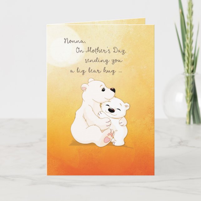 Carte Oma Mère's Day, l'ours serre pour toi (Devant)