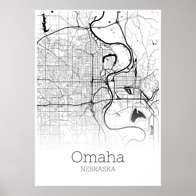 Carte Omaha - Nebraska - Poster de carte de ville (Devant)