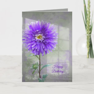 Carte Ombre de la fenêtre dahlia d'anniversaire