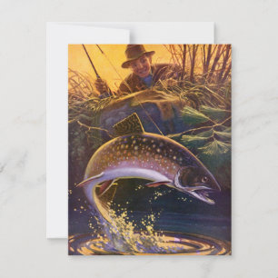 Carte Ombre de rivière Poisson Pêcheur, Pêche sportive v