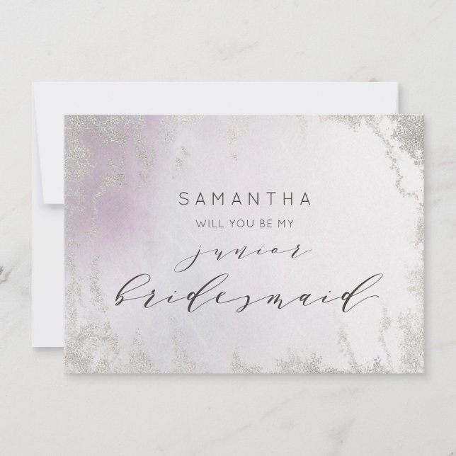 Carte Ombre Lumière Purple Luxe Junior Bridesmaid Propos (Devant)