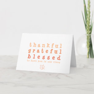 Carte Ombre Merci Grateful Blessé Photo Thanksgiving