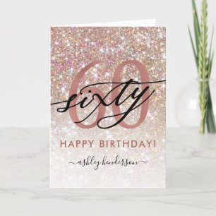 Carte Ombre Parties scintillant chic 60e anniversa