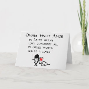 Carte Omnia Vincit Amor Une Pensée Drôle De Vous Poème