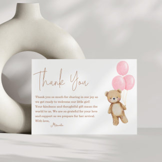 Carte On peut attendre le Baby shower des ballons d'ours