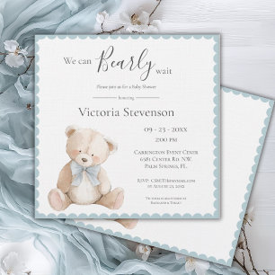 Carte On Peut Attendre Teddy Bear Baby shower