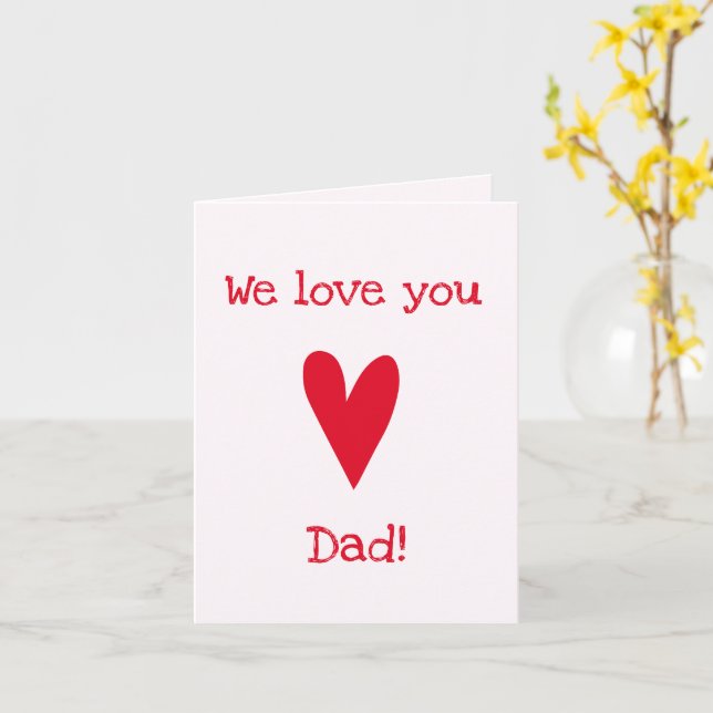 Carte On t'aime papa ! | Fête des pères Red Heart (Fleur jaune)