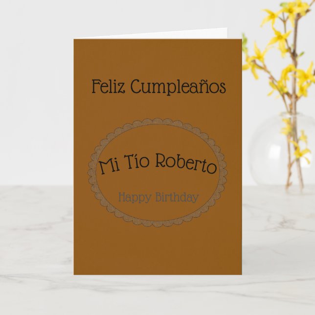 Carte Oncle d'anniversaire heureux en Espagne (Fleur jaune)