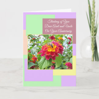 Carte Oncle Tante Florale Anniversaire Mariage personnal