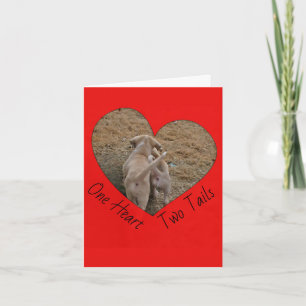 Carte One Heart Two Tails - Chiots Walking Together