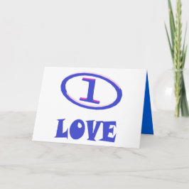 Carte One Love art motif bleu touche pourpre