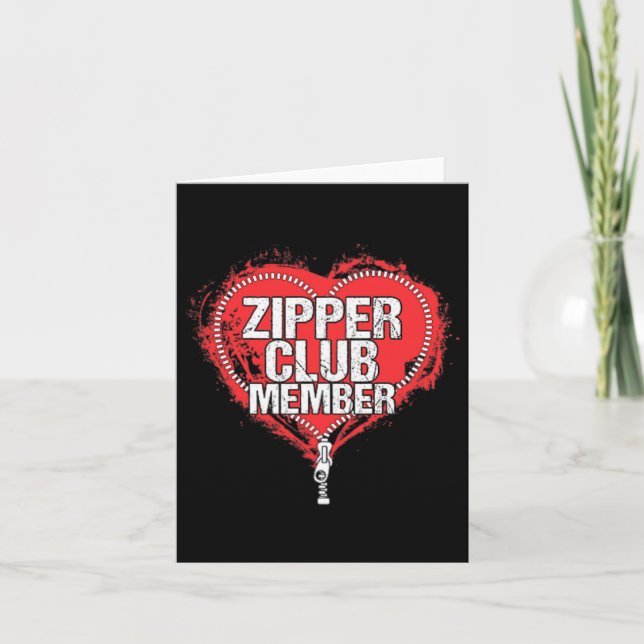 Carte Open Heart Chirurgie Humour Funny Zipper Club Memb (Devant)