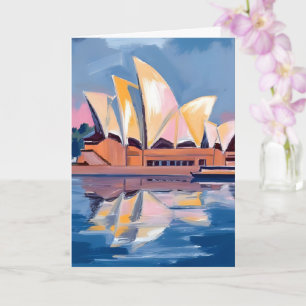 Carte Opéra de Sydney Australie Aquarelle