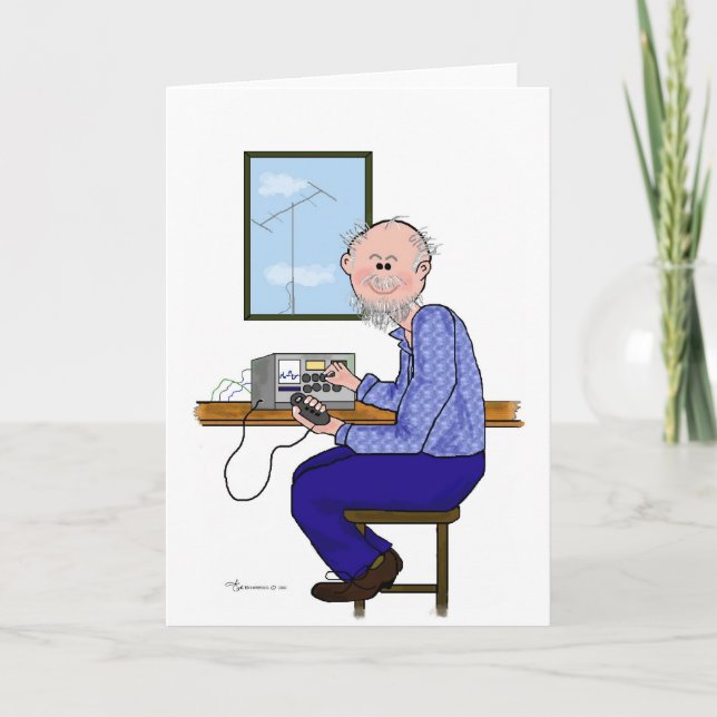 Carte Opérateur de radio de jambon mâle - Balding, Barbe (Devant)