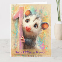 Carte Opossum Birthday Card