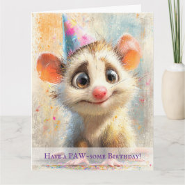 Carte Opossum Birthday Card