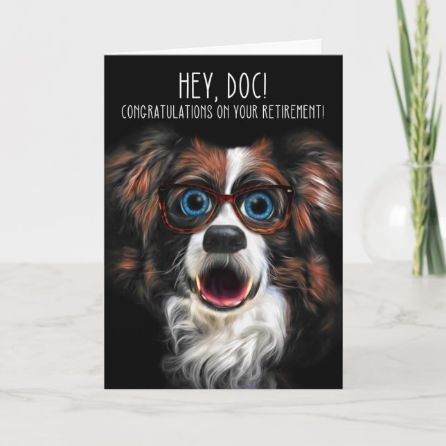 Carte Optometrist Eye Doctor Retirement Funny Dog (Devant)