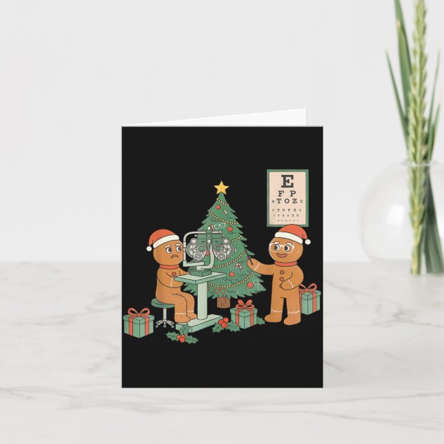Carte Optometry Gingerbread Christmas Optician Sight Squ (Devant)