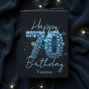 Carte Opulent Chic Sapphire Bleu et Noir 70e anniversair